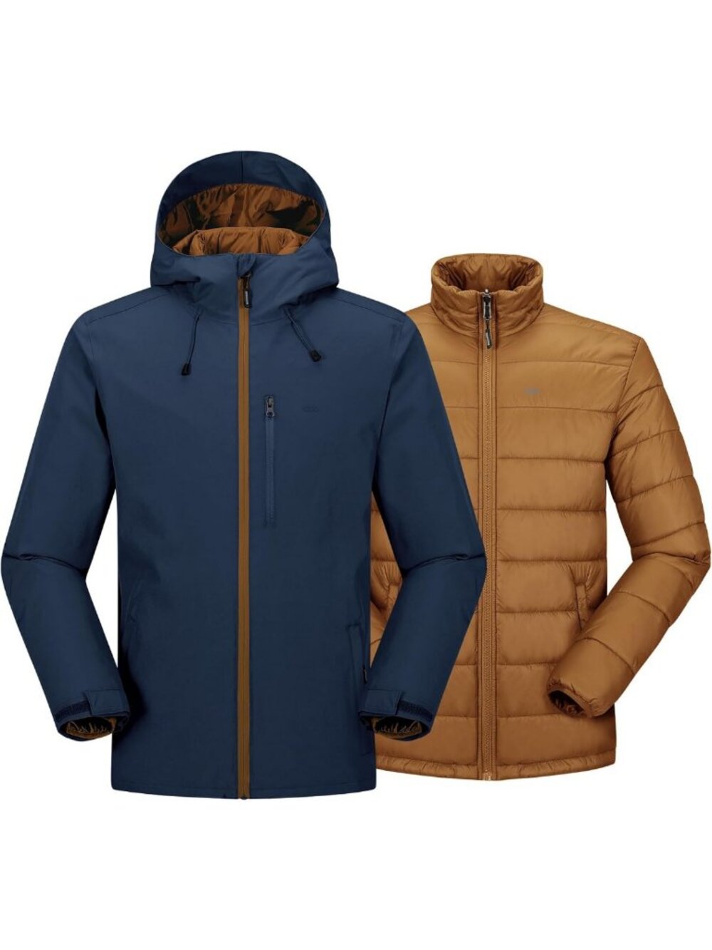 Men's 3-in-1 Waterproof Hooded Snow Ski Jacket | Winter Puffer Coat, Warm